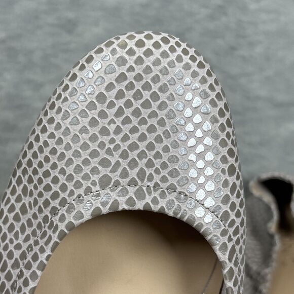 Vionic Ballet Flats 7 Alexa Metallic Lizard Orthotic Shoes Silver Nappa Leather - Picture 13 of 16